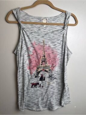 Truself Women's Paris Eiffel Tower Graphic Tank Top Size Medium EUC